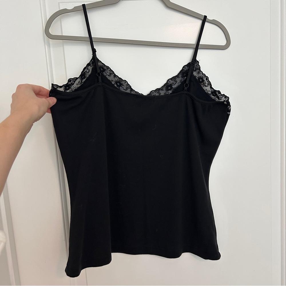 Y2K Black Sequin and Lace Trim Cami Top, Size 1X - Picture 5 of 7